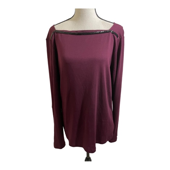 Lauren Ralph Lauren womens square neck beaded trim. Long sleeve. Size X-large - Picture 9 of 10